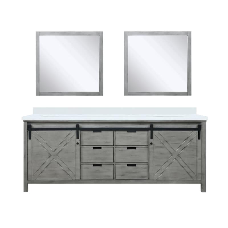 Marsyas Brown Bath Vanity, Cultured Marble Countertop and Mirrors