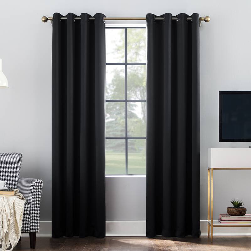 Sun Zero Oslo Total Blackout Grommet Curtain Panel, Single Panel
