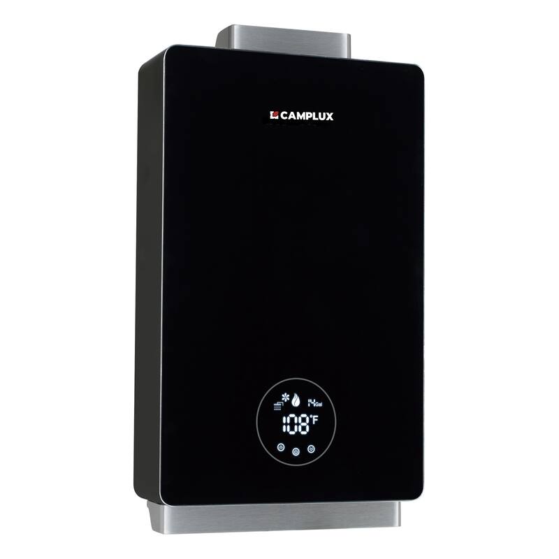 CAMPLUX 3.18 GPM 82,000 BTU Indoor Propane Tankless Water Heater with Digital Display, Black