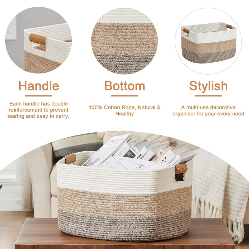 VECELO Storage Fabric Basket Set of 2
