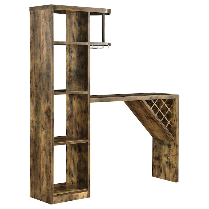 Belvedere Rustic Nutmeg 5-shelf Home Bar Table Wine Storage