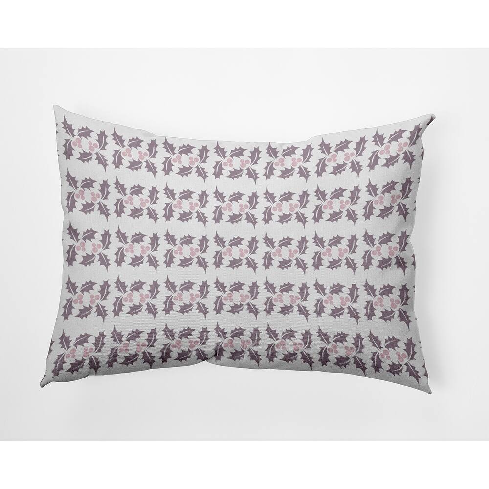 Holly Stripes Christmas/Winter Accent Pillow