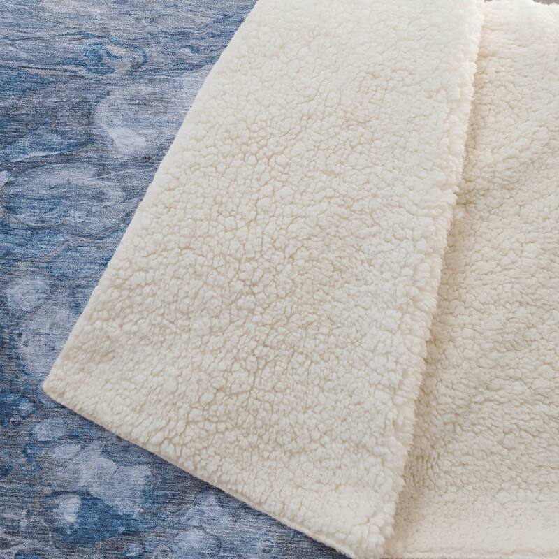 Premium Machine Washable Abstract Modern Sherpa Throw Blanket