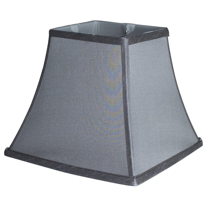 Silk Square Cut Lampshade, 5.25 inch Top, 9 inch Bottom, 8 inch Slant - Light Gray