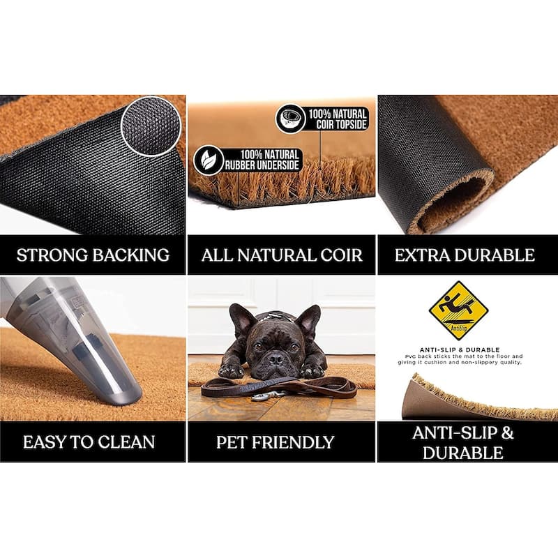 A1HC Abrilina Hand Crafted Heavy Duty Outdoor Monogram Doormat 36"X72"