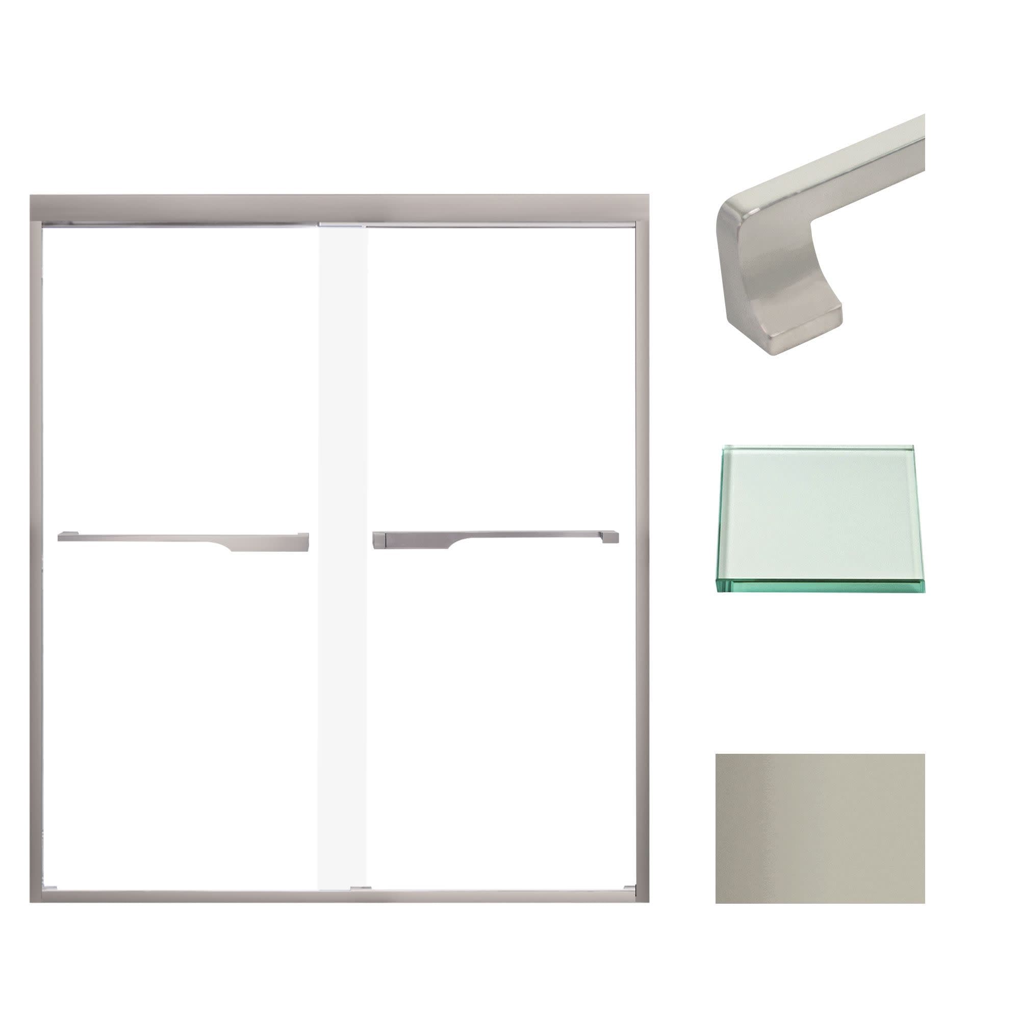 Transolid FBPT607008C-J 70" High x 59" Wide Bypass Frameless Shower