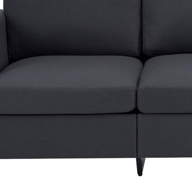 HomeRoots 84" Dark Gray Linen Sofa