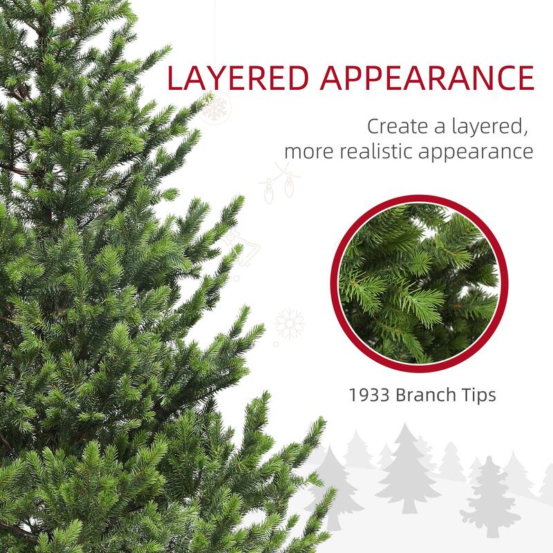 6FT Artificial Hinged Christmas Tree with 1933 Tips