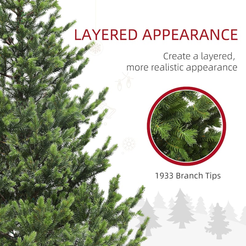 6ft Artificial Christmas Tree, Sparse Realistic Cedar Tree with 1933 Tips, Easy Assembly, Hinged Xmas Tree - Green