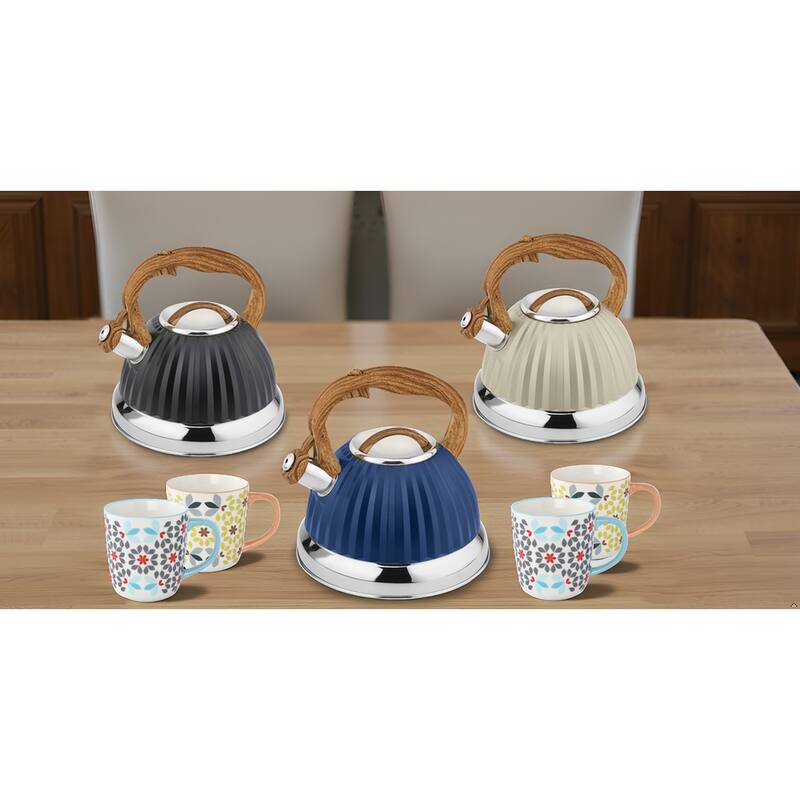 Lorren Home Trends Stovetop Tea Kettle 3L/12 Cups, Whistling Spout.