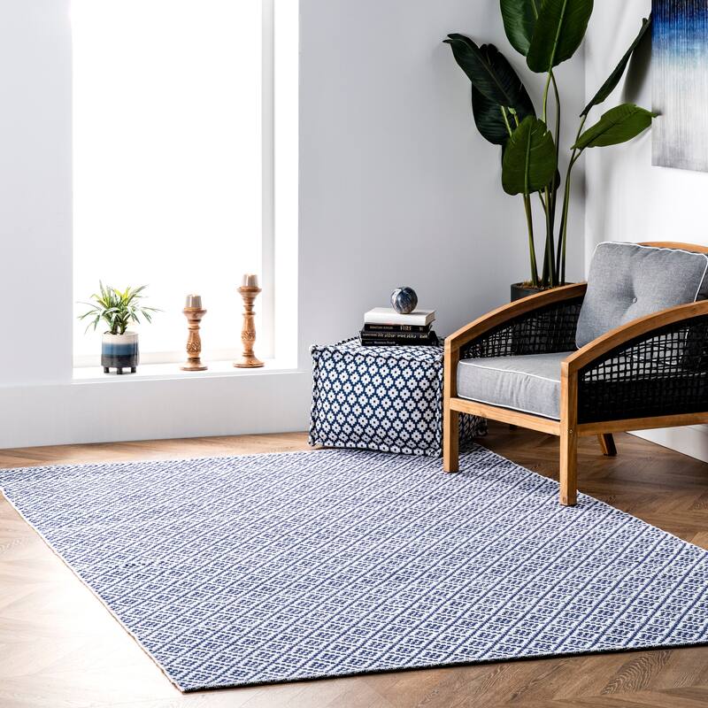 Nuloom Handmade Flatweave Geometric Cotton Area Rug