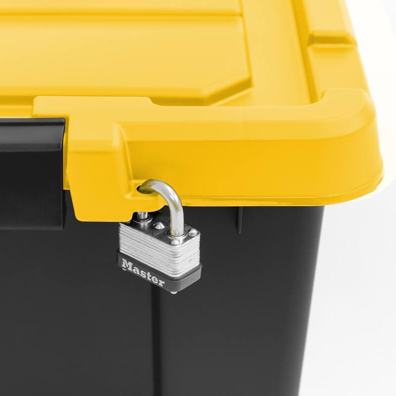 IRIS USA® STOR-IT-ALL 21.90 Qt Buckle Lid - Black - Set of 4