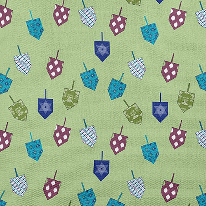 Hanukkah Dreidel Pattern Accent Pillow