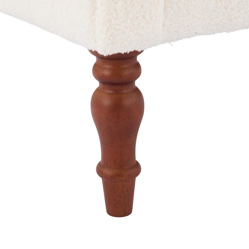 Christopher Knight Home - Elric Teddy Upholstered Bench with Rolled Arms and Solid Wood Legs