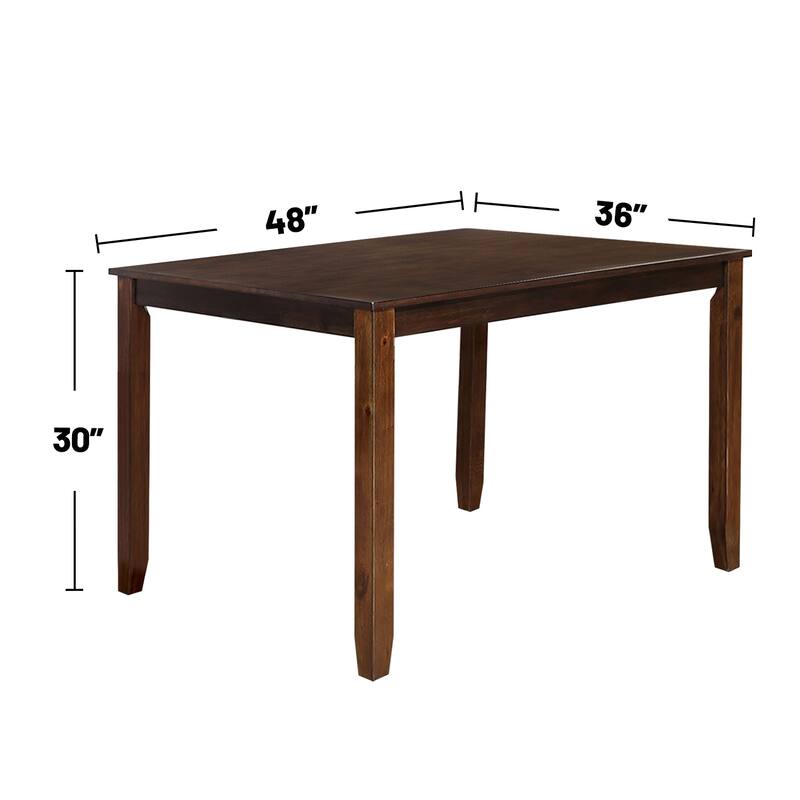 5 Piece Rectangular Wooden Dining Set with Diamond Chair Back