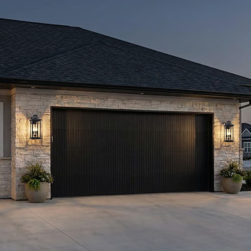 C Cattleya 1 Pack 3-Light Dusk to Dawn Outdoor Wall Light with Clear Glass Shade