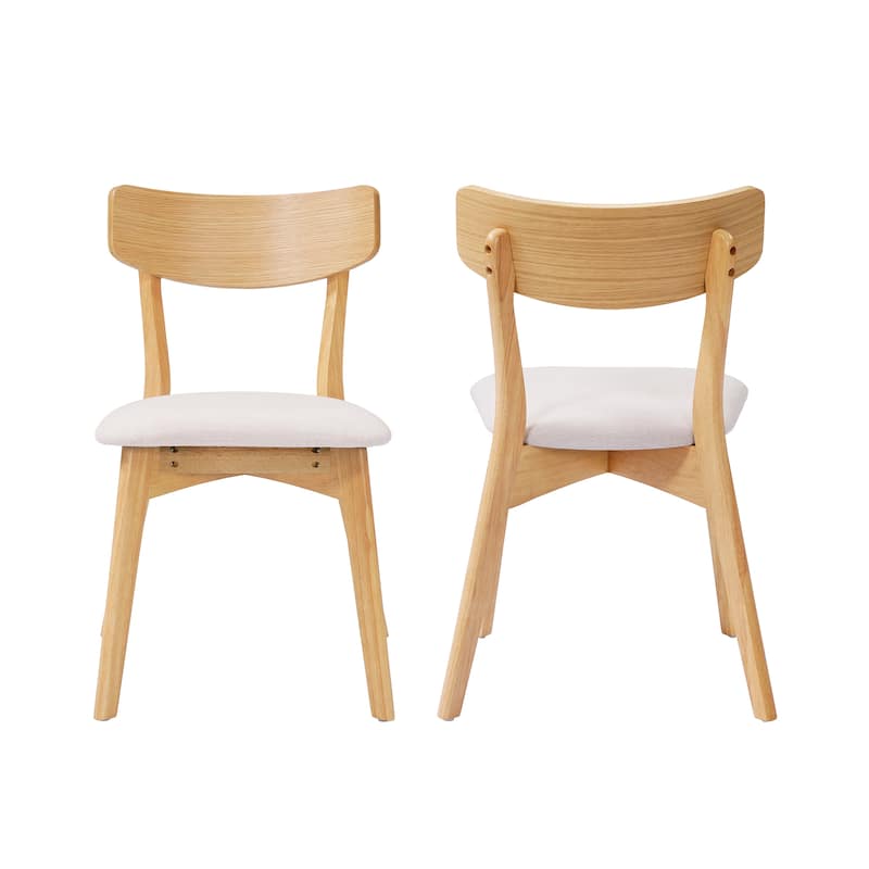 Chazz Mid-Century Modern Upholstered Rubberwood Dining Chairs (Set of 2/4) by Christopher Knight Home