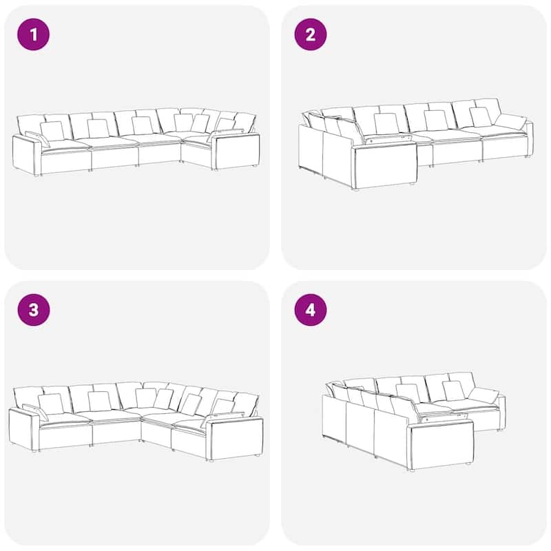 vidaXL Modular Sofa Dark Grey Velvet (100% polyester) L-shaped Modular - 85.4 x 164.2 x 25.2 in