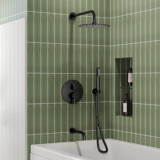 Pressure Balance 3-Functions Shower Head System 10" Shower Faucet Set with Tub Faucet Spout