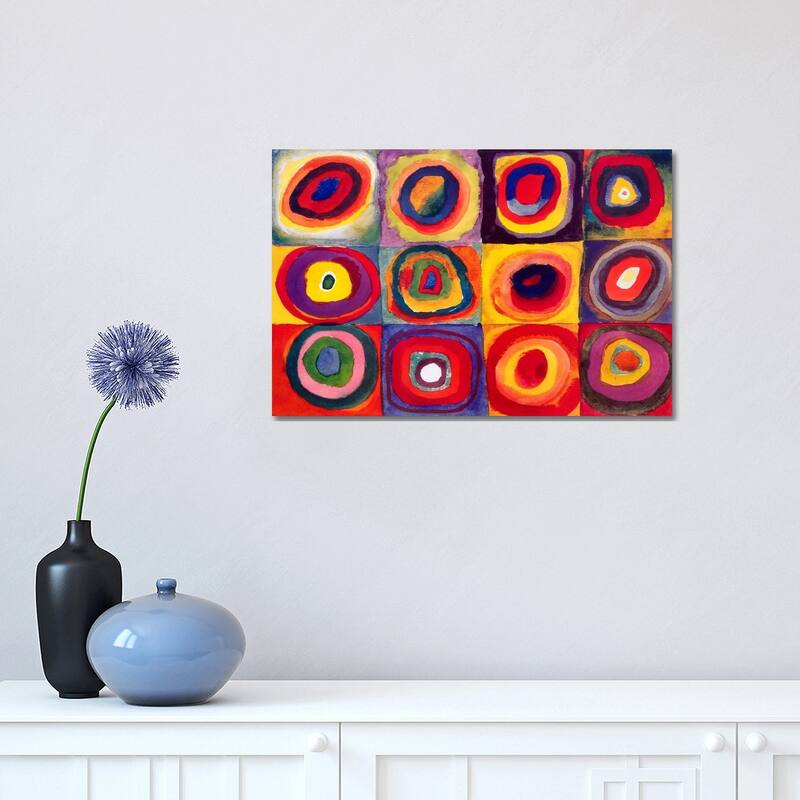 iCanvas "Squares with Concentric Circles" by Wassily Kandinsky Canvas Print - 12x18x1.5