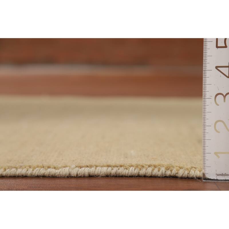 Modern Gabbeh Oriental Rug Hand-Knotted Solid Wool Carpet - 3'5"x 4'11"