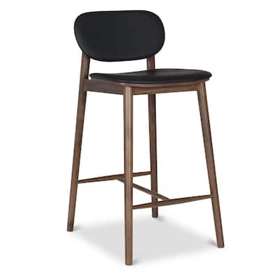 Poly and Bark Bonato Leather Counter Stool - Solid Wood Frame