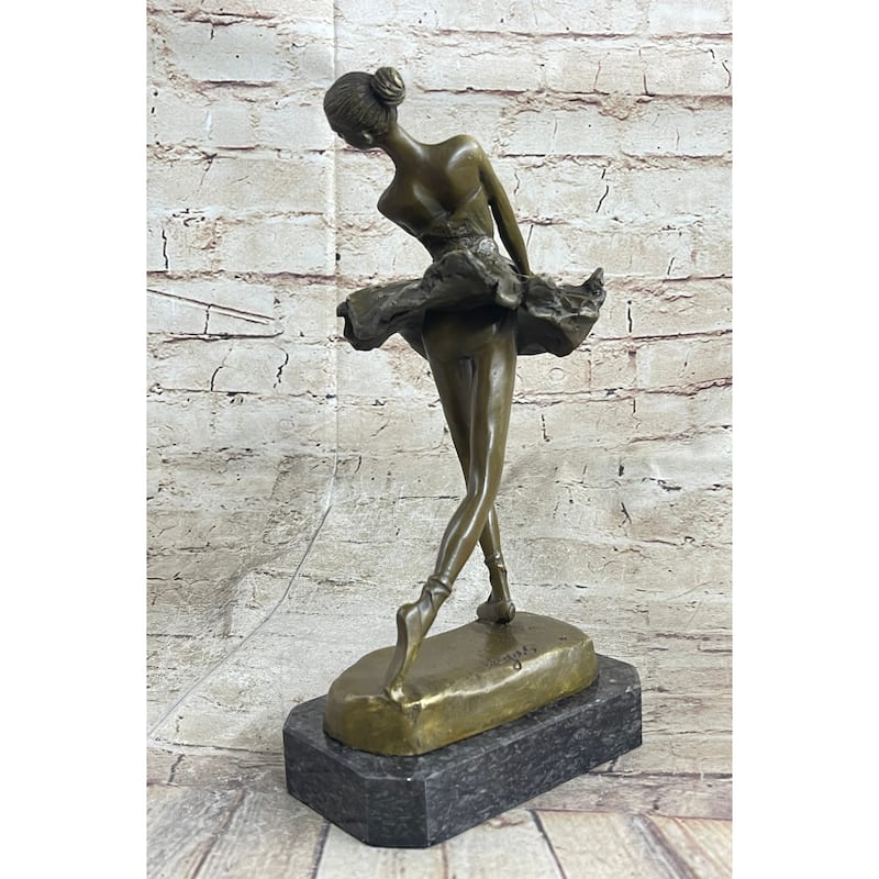 Edgar Degas Ballerina Bronze Sculpture Marble Base Figurine Figure Sale Home Art
