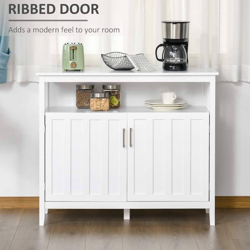 HOMCOM Sideboard Buffet Server Table with 2 Doors, Kitchen Storage Cabinet with Adjustable Shelves for Kitchen and Dining Room