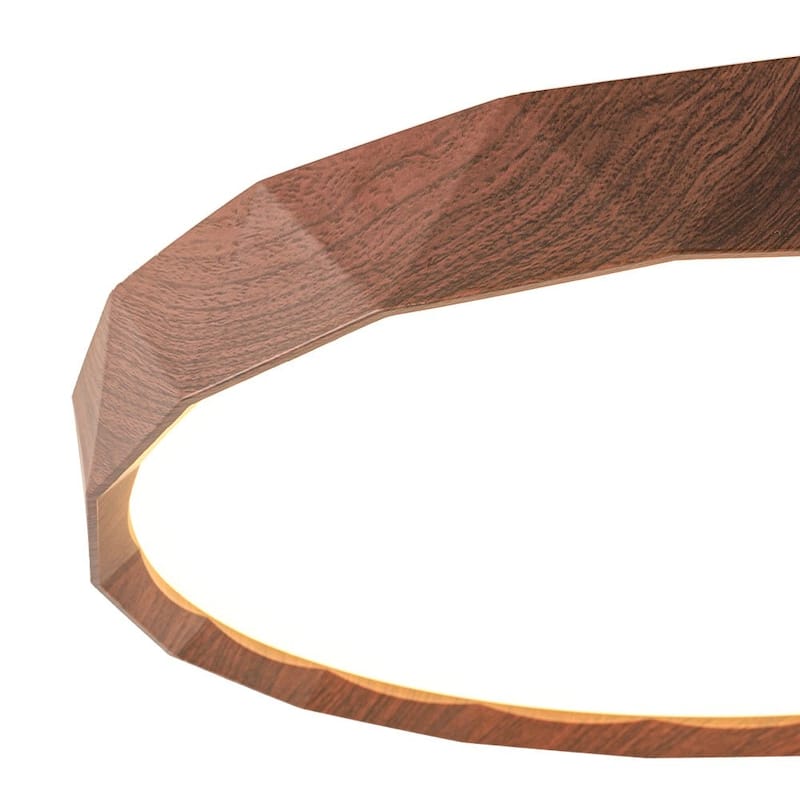 Dimmable LED Flush Mount Ceiling Light with Wood Look Finish 5 CCT 30W