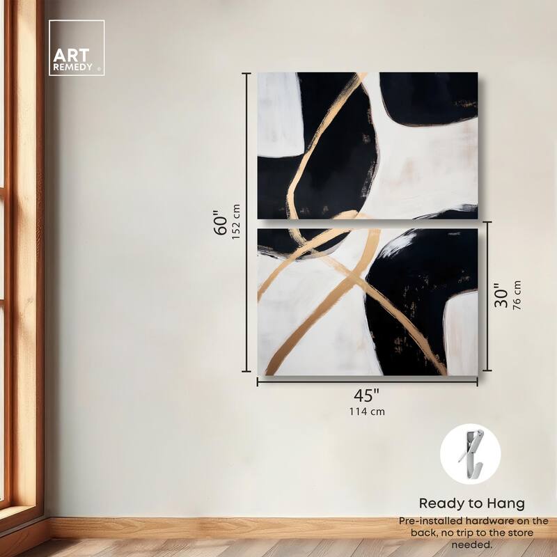 Rhythm of Contrast Canvas Set of 2 by Art Remedy, Gallery Wrapped
