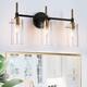 Alva Black Gold 3-Light Modern Vanity Lights Bathroom Light Fixture with Cylinder Shades - 19.5" L x 6" W x 11" H