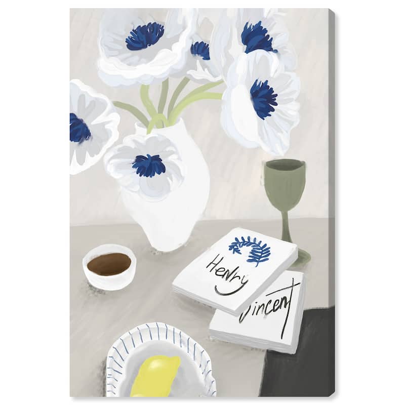 Wynwood Studio Canvas Floral and Botanical Sharing Art White and Modern & Contemporary Wall Art Canvas Print