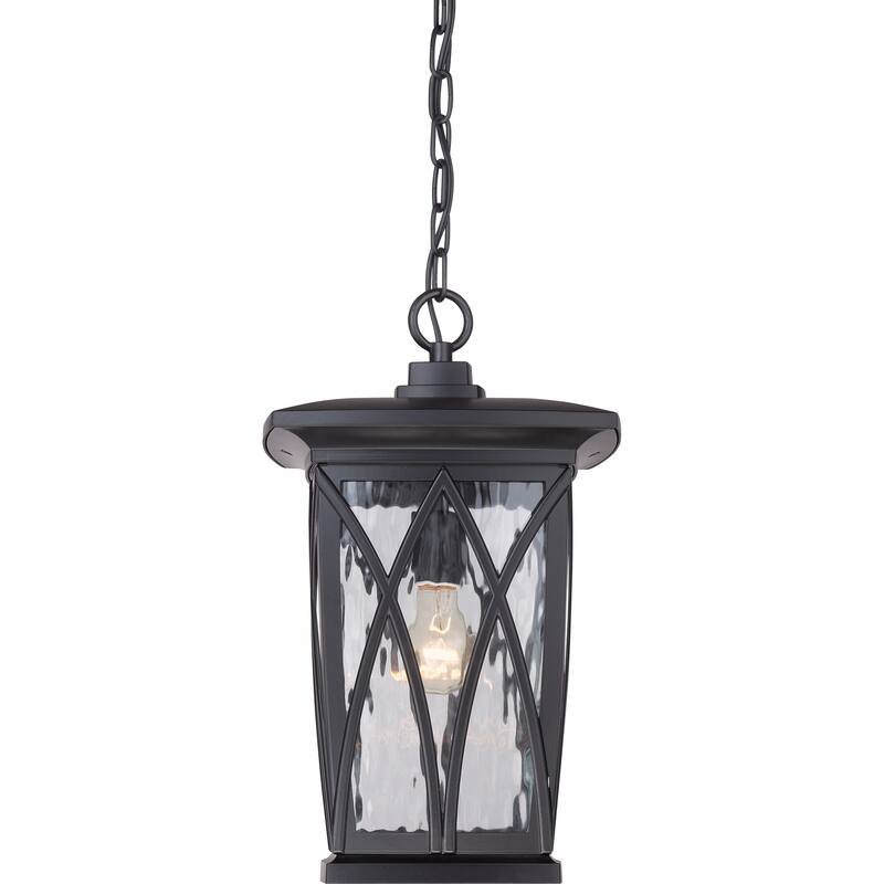 Grover 1-Light Outdoor Hanging Lantern in Mystic Black