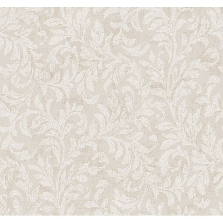 Seabrook Designs Calpurnia Vine Unpasted Wallpaper - 27 in. W x 27 ft. L - Metallic Cream & Blush