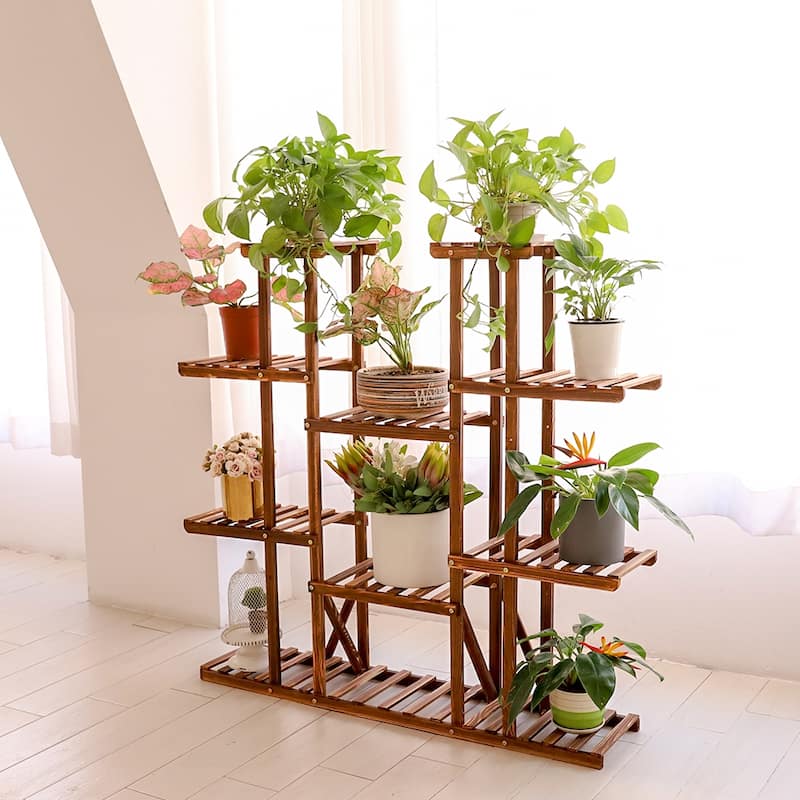 Tiered Large Plant Stands Wood Garden Plant Shelf Flower Pot Stand Shelves