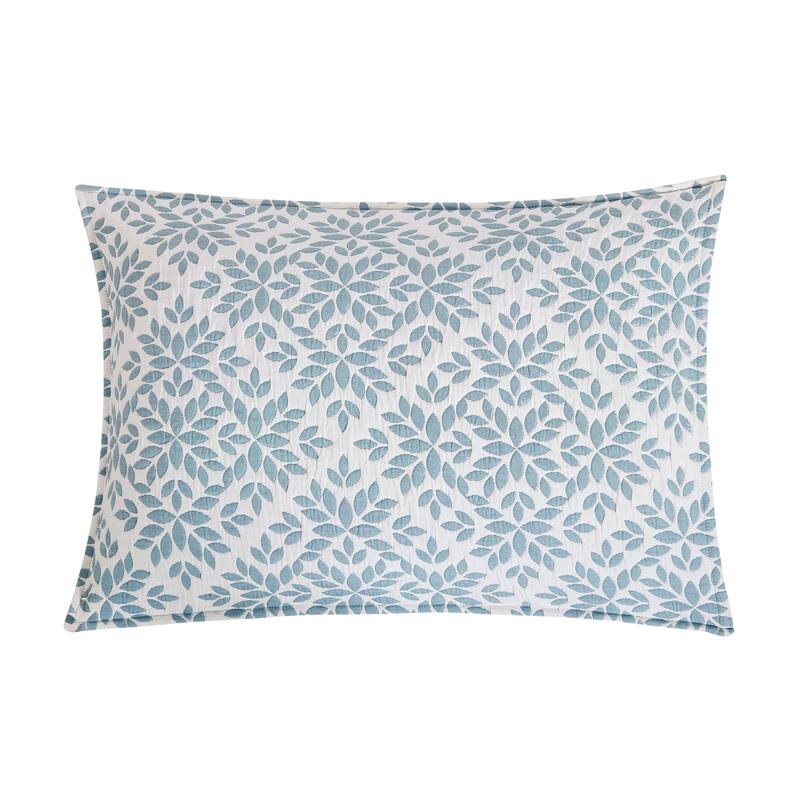 Jacquard Leaves Reversible Quilt Set