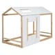 preview thumbnail 16 of 20, Twin House Bed with Roof and Window, Solid Pine Wood, White+Antique Grey