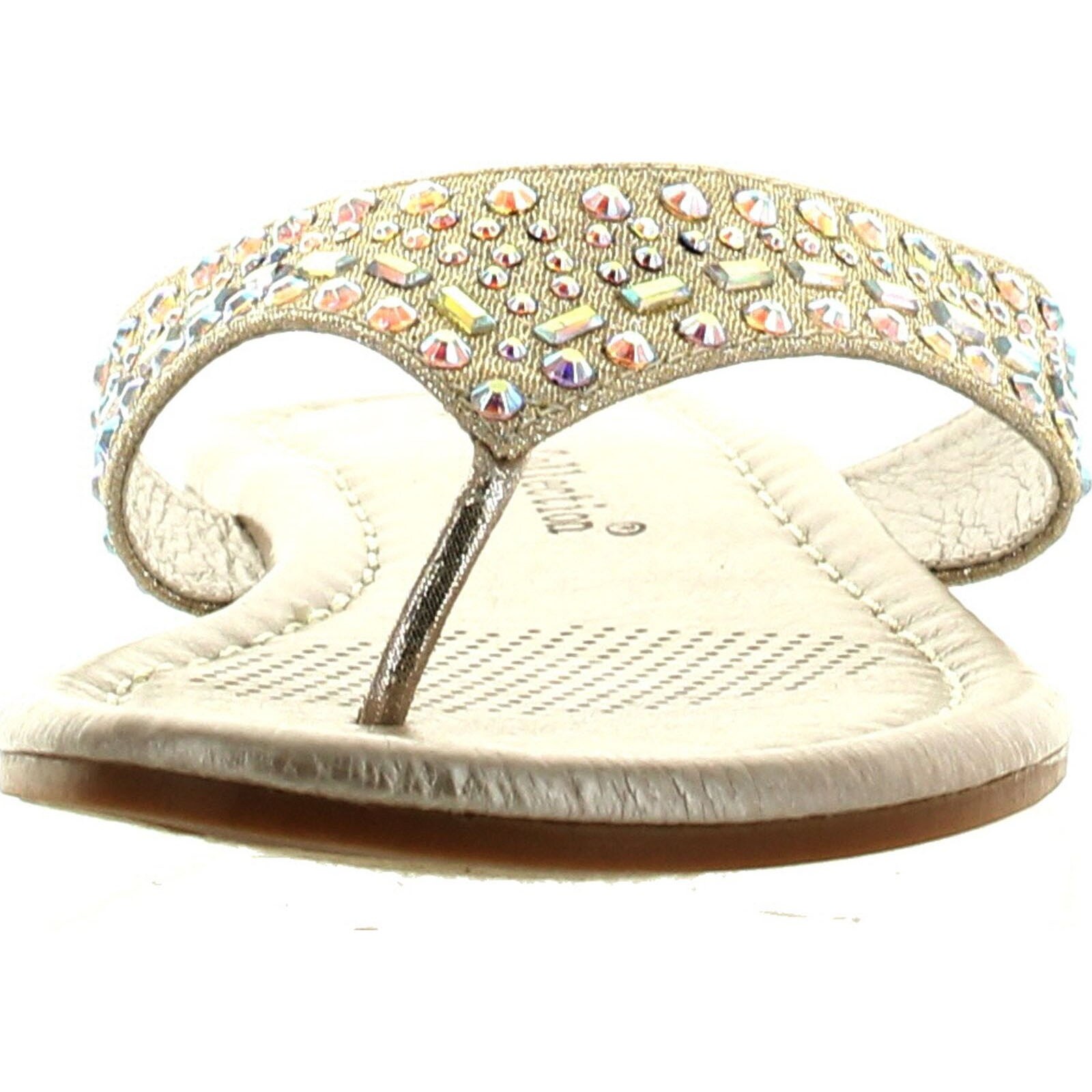 Shop De Blossom Womens Pinky 21 Dress Bling Flip Flop Flat Wedding