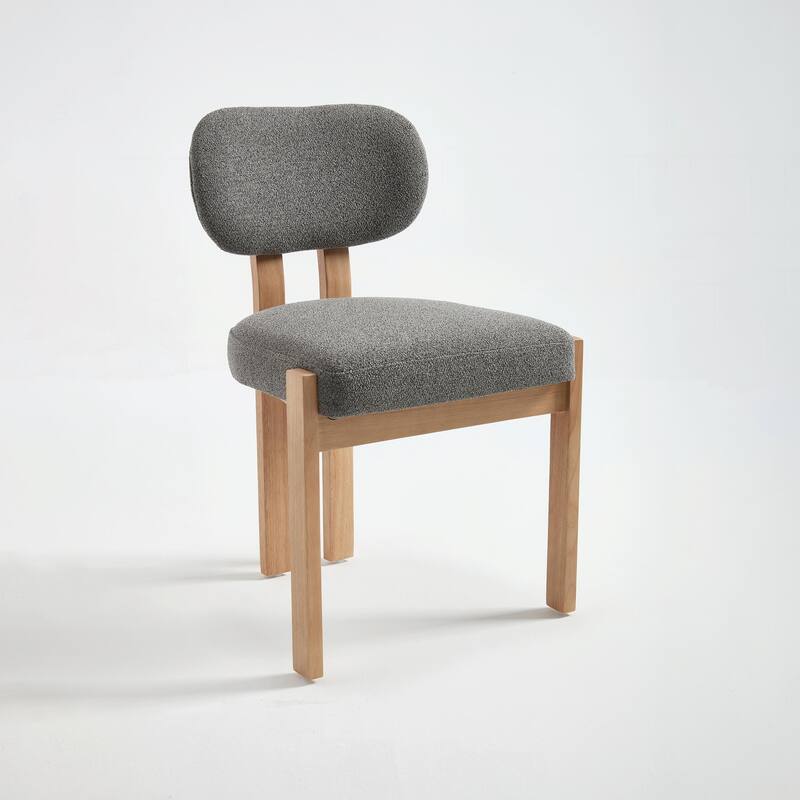 Wooden Dining Chairs Set of 2, Modern Fabric Upholstered Dining Room Chair