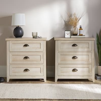 Middlebrook 3-Drawer Farmhouse Nightstands, Set of 2
