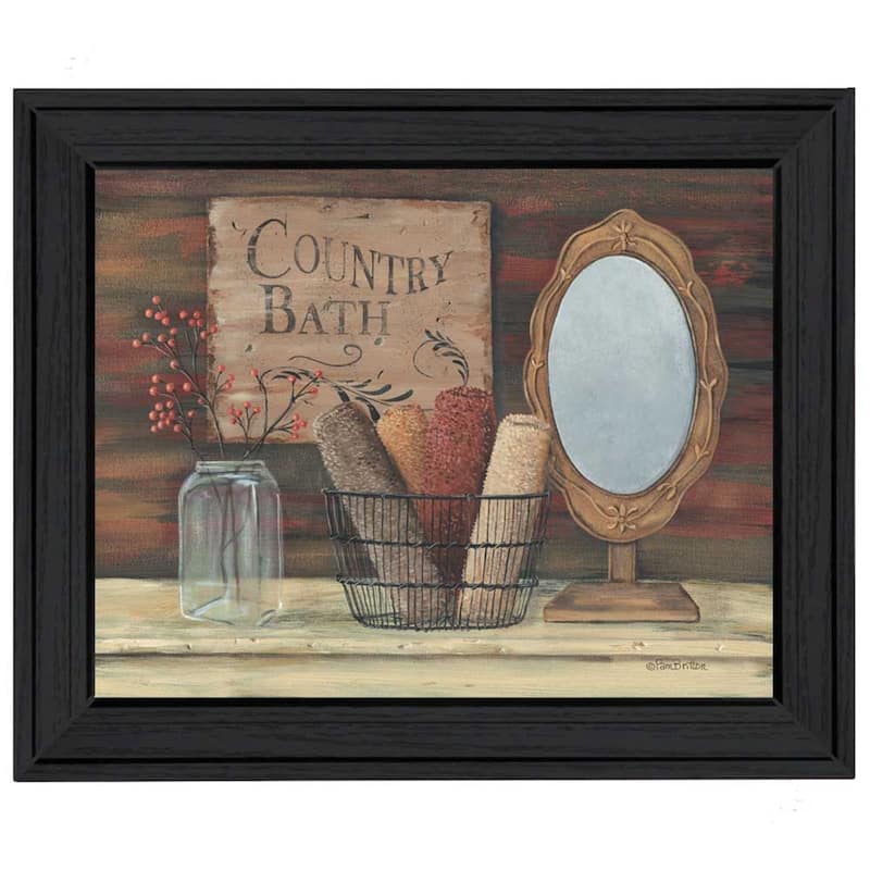 TrendyDecor4U Contemporary "Country Bath" Framed Print Wall Art by Pam Britton