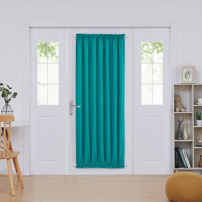Deconovo French Door Curtain with Rod Pocket and Tieback 1 Panel - W54 x L72 - Turquoise