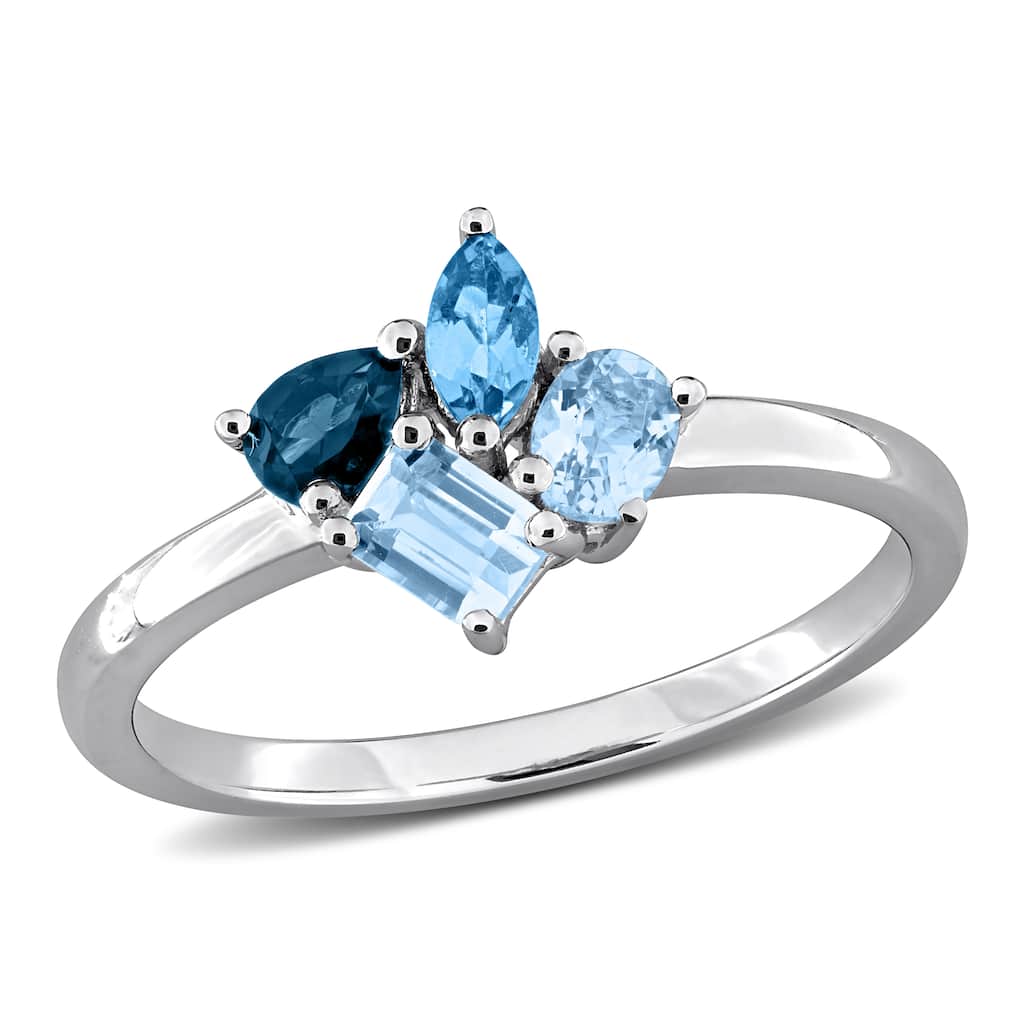 Miadora Multi-Gem Cluster Ring Sterling Silver