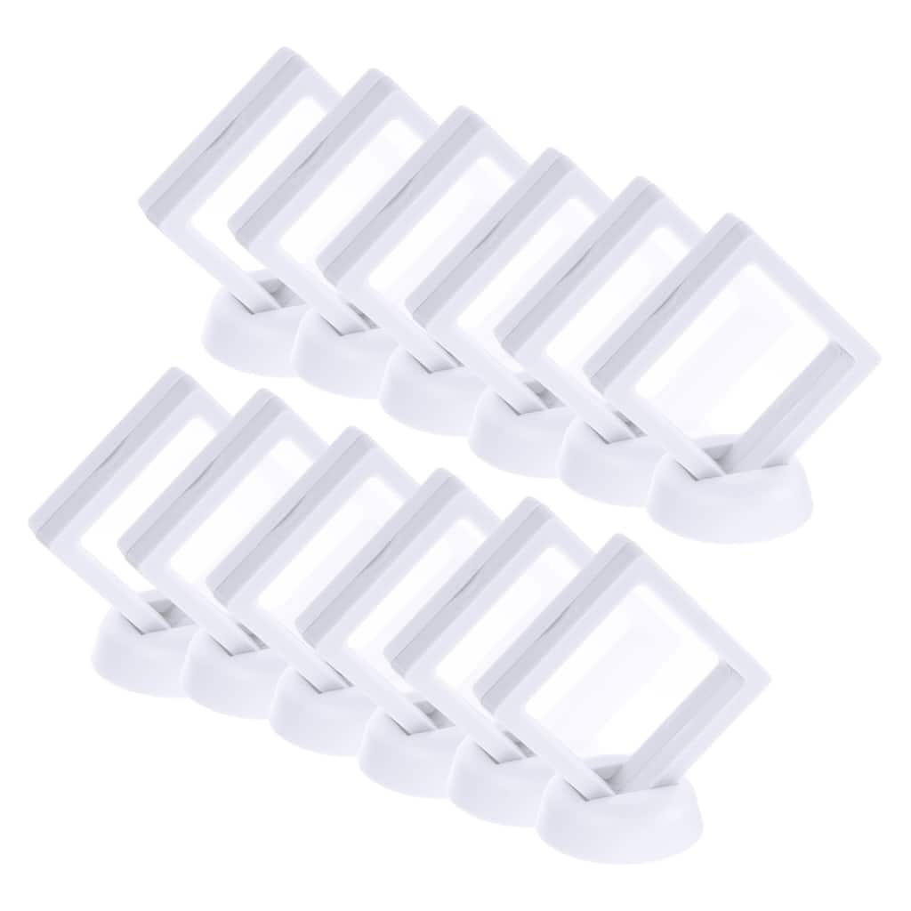 12 Pcs 3D Floating Display Case, Display Holder PE Jewelry Storage Box