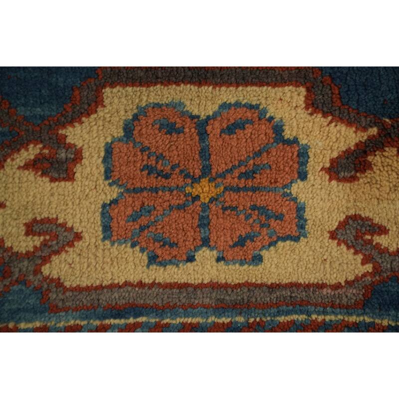 Hand Knotted Oriental 100% Wool Carpet Transitional Tribal Oranges & Rust Anatolian Area Rug - 8' 10'' X 7' 5''