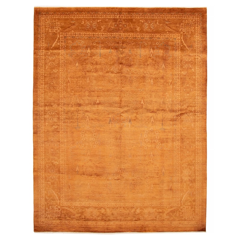 ECARPETGALLERY Hand-knotted Vibrance Brown Wool Rug - 9'1 x 11'10 - Brown - 9'1 x 11'10