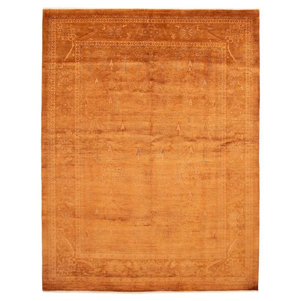 ECARPETGALLERY Hand-knotted Vibrance Brown Wool Rug - 9'1 x 11'10