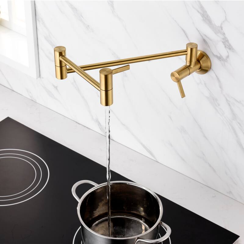 Luxier Contemporary KTS17 2-Handle Wall-Mounted Pot Filler