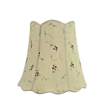 Aspen Creative Empire Spider Lamp Shade - White With Butterfly & Floral Design, 6x9x12 Inches