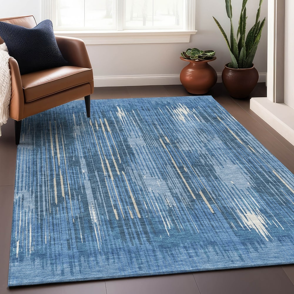 Premium Washable Super Soft Transitional Stripes Mayfield Rug